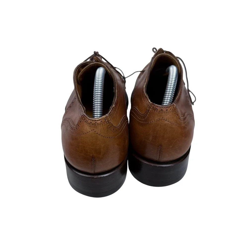 Franceschetti Wingtip Oxford Mens 41.5 Brown Leather Brogue Derby Italy